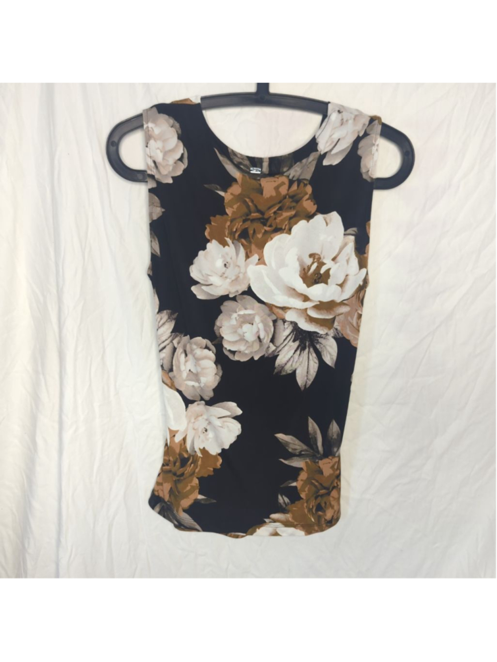 Calvin Klein Floral V-Neck Sleeveless Top M Y2K Style Drape Fit - Picture 8 of 14